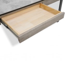 Coastal Coffee Table Pudalas Grey With Drawer
