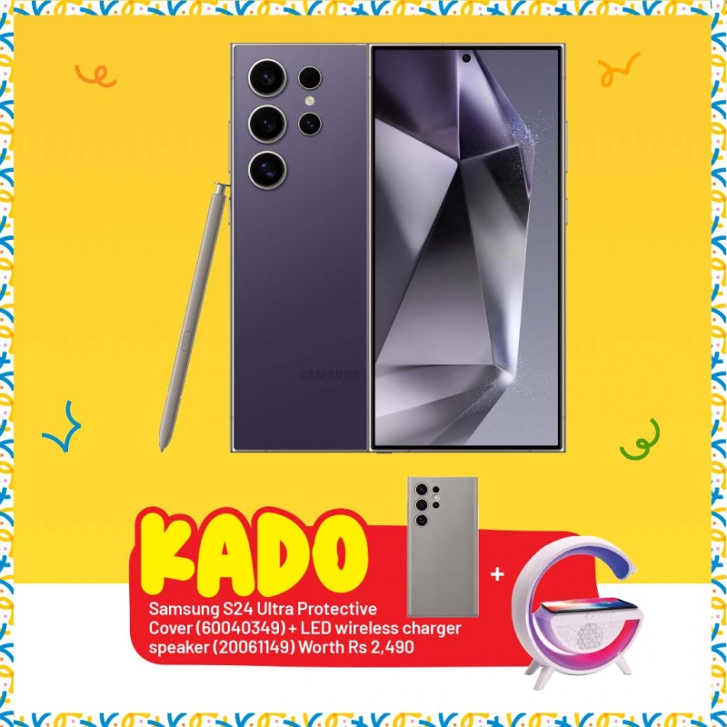 Samsung Galaxy S24 Ultra Violet & Free BT Speaker Wireless Charger BT-2301 + Samsung S24 Ultra Protective Cover Samsung Galaxy S24 Ultra Violet & Free BT Speaker Wireless Charger BT-2301 + Samsung S24 Ultra Protective Cover