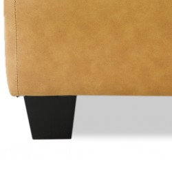 Bella Corner RHF Chaise+LHF 2Str+Otto Fabric Mustard Leather Gel