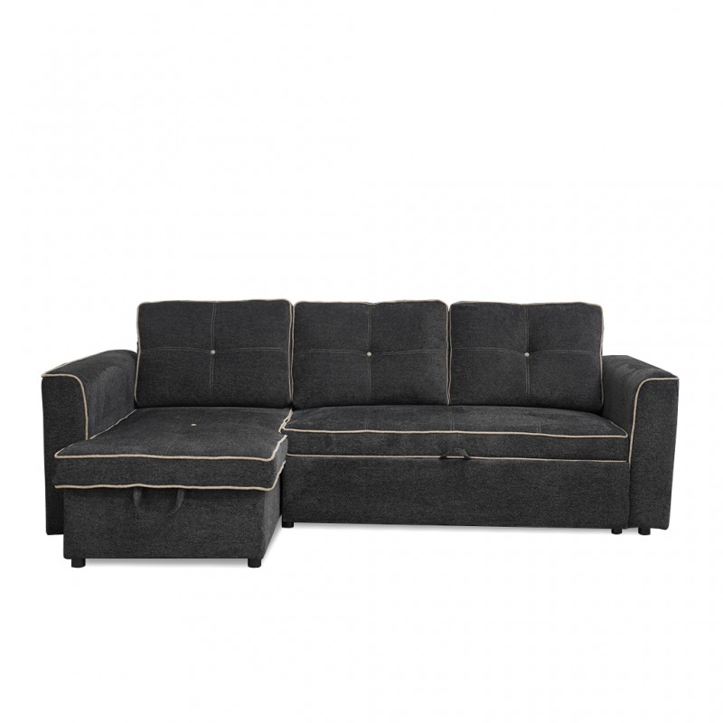 Conrad Pull Out SofaBed LHF Chaise Storage Unit Grey Conrad Pull Out SofaBed LHF Chaise Storage Unit Grey