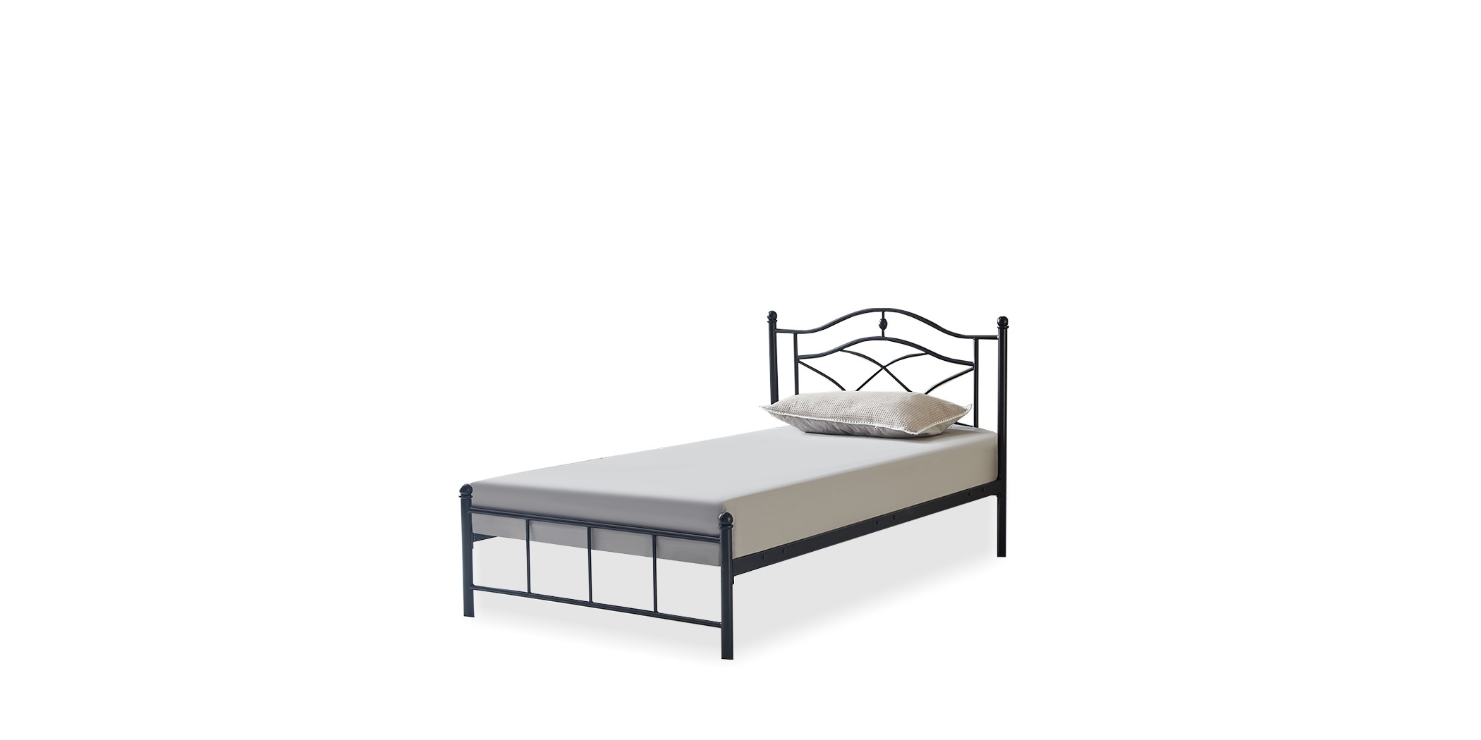Luna Bed 107x190 cm Metal/Matt Black