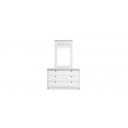Brianna Bedroom Set 180x200 cm White & Marble Grey