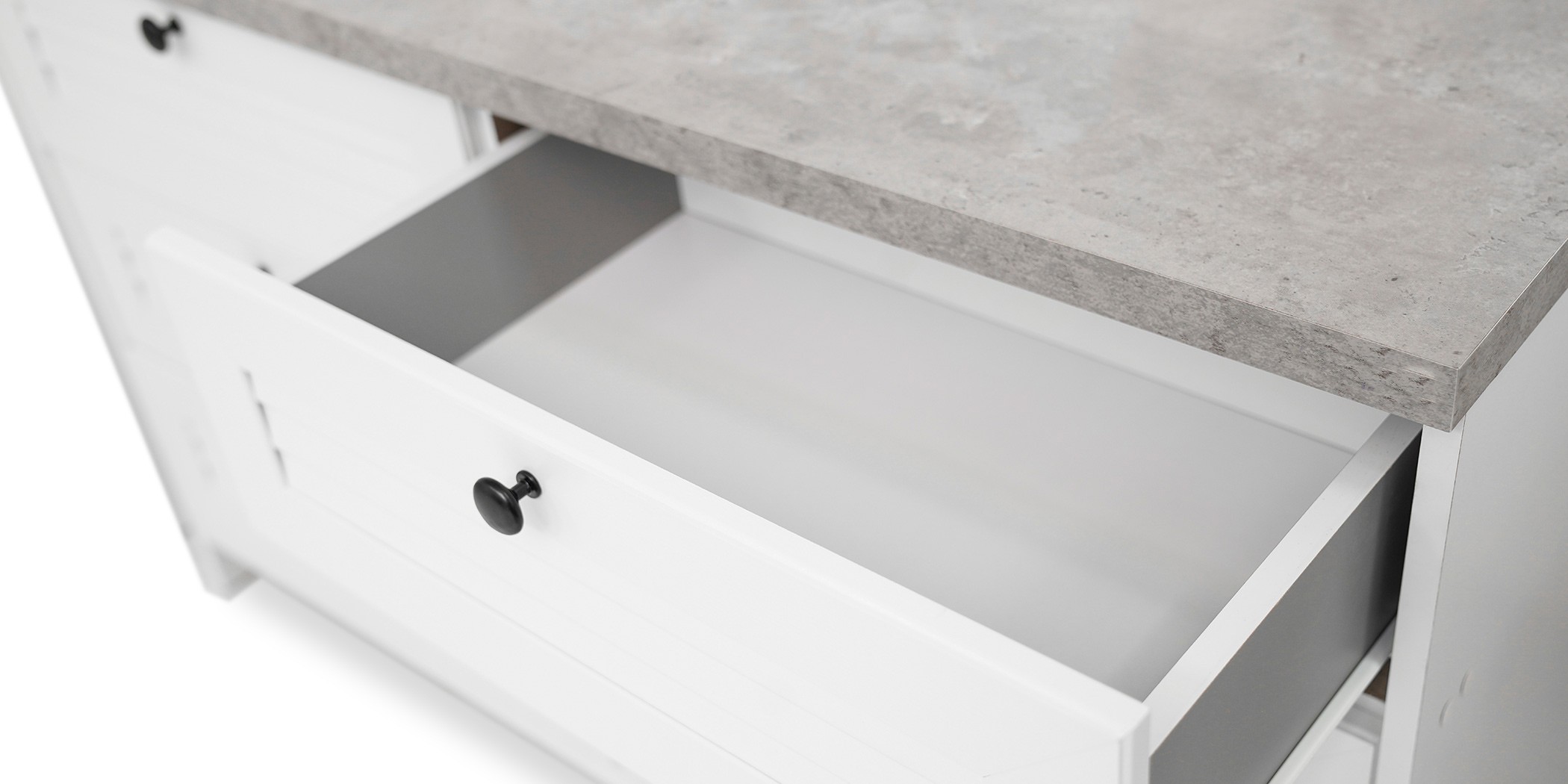 Brianna Bedroom Set 180x200 cm White & Marble Grey