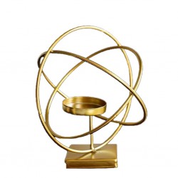Round Gold Candle Holder Metal