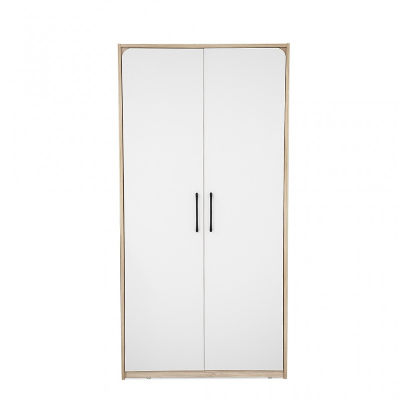 Wonderland Wardrobe 2 Doors Laguna Wood & White