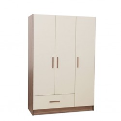 Jayden Wardrobe Doors & 1 Drawers Ivory & Walnut