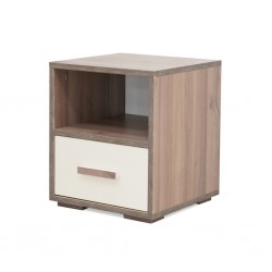 Jayden Night Table Ivory & Walnut