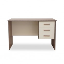 Jayden Office Table & 3 Drawers Ivory / Walnut