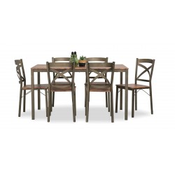Nion Table and 6 Chairs Metal/MDF
