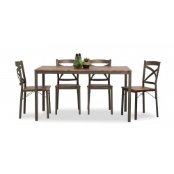 Nion Table and 6 Chairs Metal/MDF