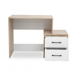 Wonderland Office Table Laguna Wood & White