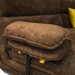 Zahara Corner LHF 3S & 2S Armless Chair & RHF Chaise Brown