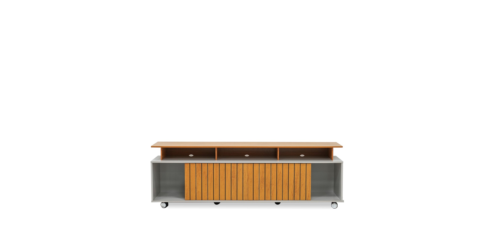 Olimpic Low TV With Sliding Doors & Casters