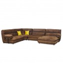 Zahara Corner RHF Chaise+LHF 3S+2S Armless Brown