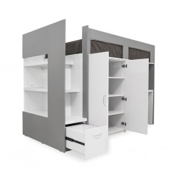 Astoria Bunk Bed 107x190cm Plywood Grey and Acrylic White