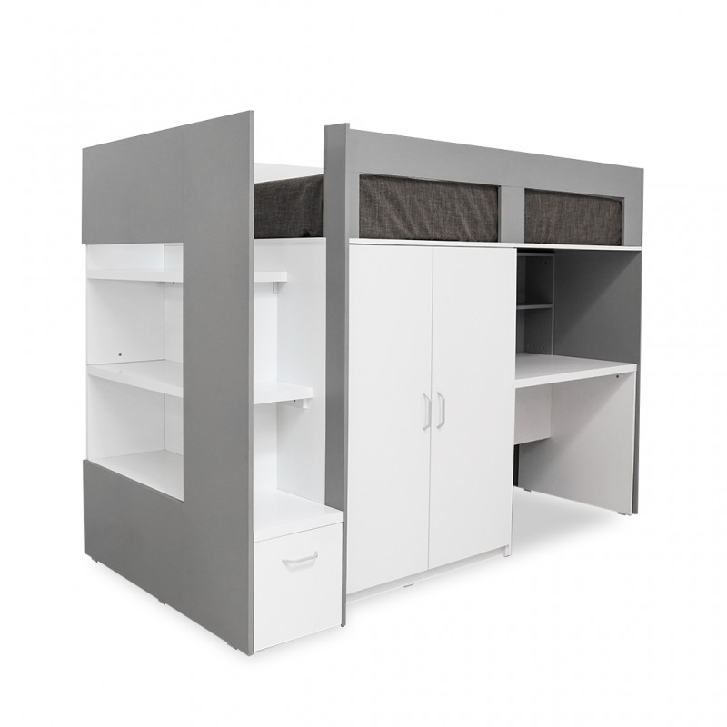 Astoria Bunk Bed 107x190cm Plywood Grey and Acrylic White Astoria Bunk Bed 107x190cm Plywood Grey and Acrylic White