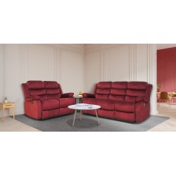 Carole Recliner 3+2 Fabric Cranberry