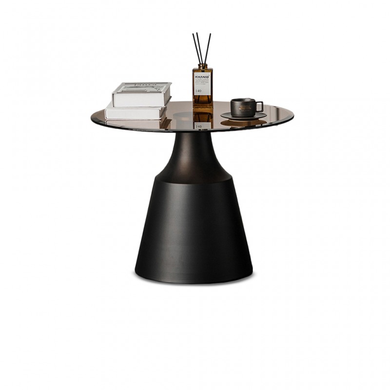 Pobega Side Table Brown Glass Pobega Side Table Brown Glass