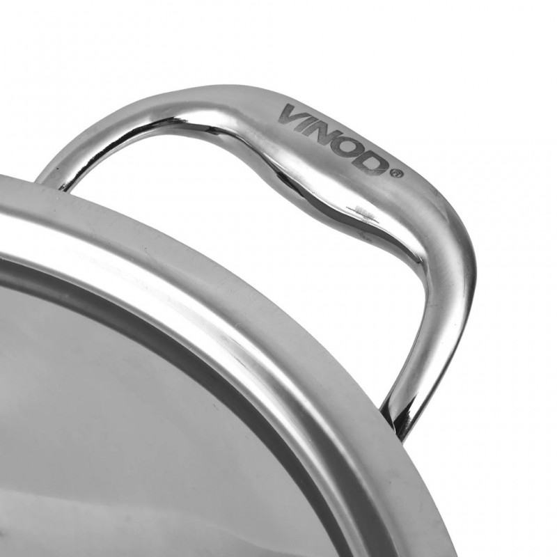 Olla Vinod Acero Inoxidable Platino Extra Profundo Tasla 26 Cm – 4.1 Litros, Plata (Incluye Cuchara)