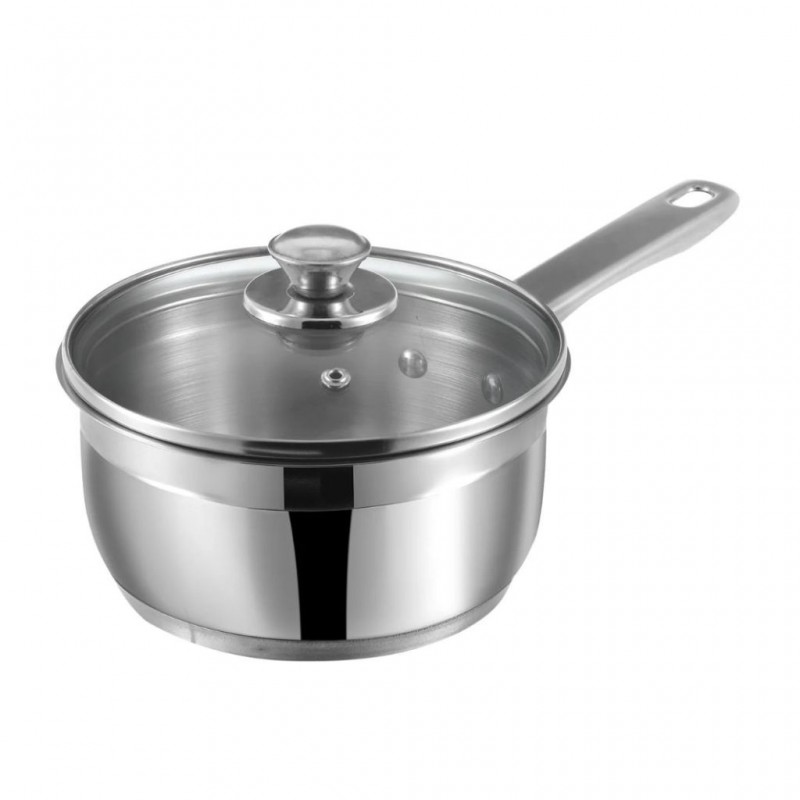 Vinod 3320 20cm 3L Two Tone S/S 6.2mm Saucepan With Glass Lid Induction Vinod 3320 20cm 3L Two Tone S/S 6.2mm Saucepan With Glass Lid Induction