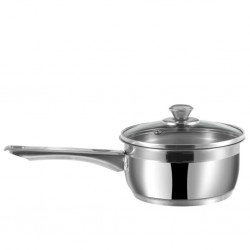 Vinod 3320 20cm 3L Two Tone S/S 6.2mm Saucepan With Glass Lid Induction