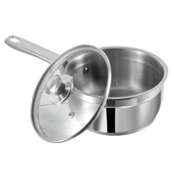 Vinod 3320 20cm 3L Two Tone S/S 6.2mm Saucepan With Glass Lid Induction