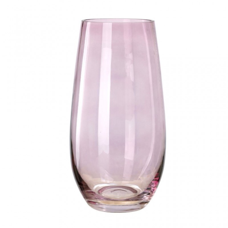 Vase Glass 10x10x27cm Pink Vase Glass 10x10x27cm Pink