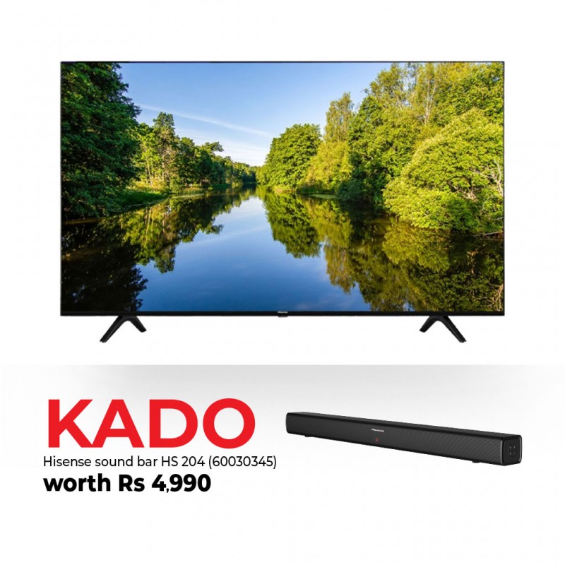 Hisense 65A6H/65A53FXVT 65'' 4K Smart TV & Free Hisense HS204 Sound bar 2.0 CH Hisense 65A6H/65A53FXVT 65'' 4K Smart TV & Free Hisense HS204 Sound bar 2.0 CH