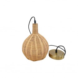 Pendant Lamp Rattan & Metal 20x20x26cm