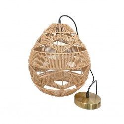 Pendant Lamp Rope & Metal D30x38cm