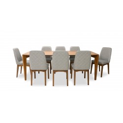 Harmony Table and 8 Chairs Canella/Natural
