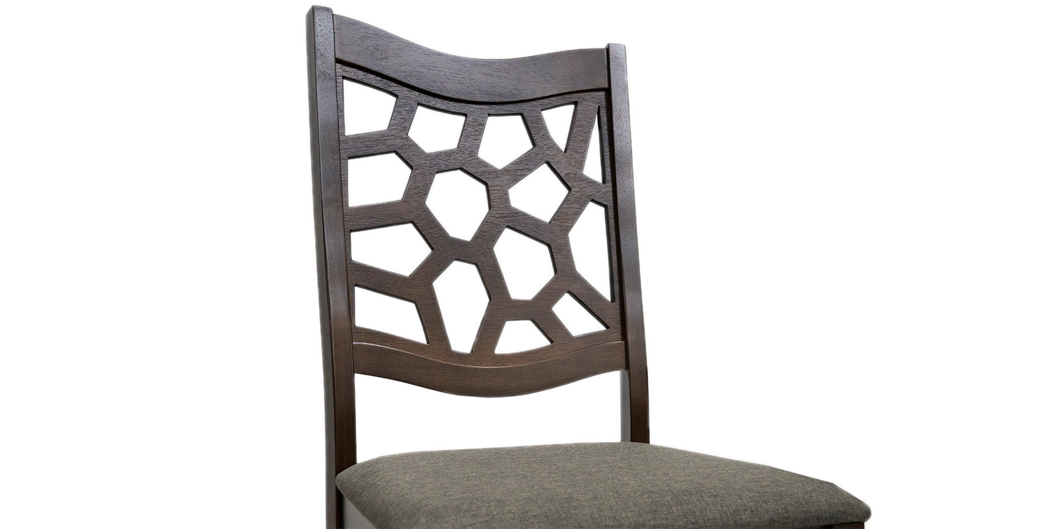 Ranger Table and 6 Chairs Rubberwood Dark Walnut Fabric G-R-Espresso