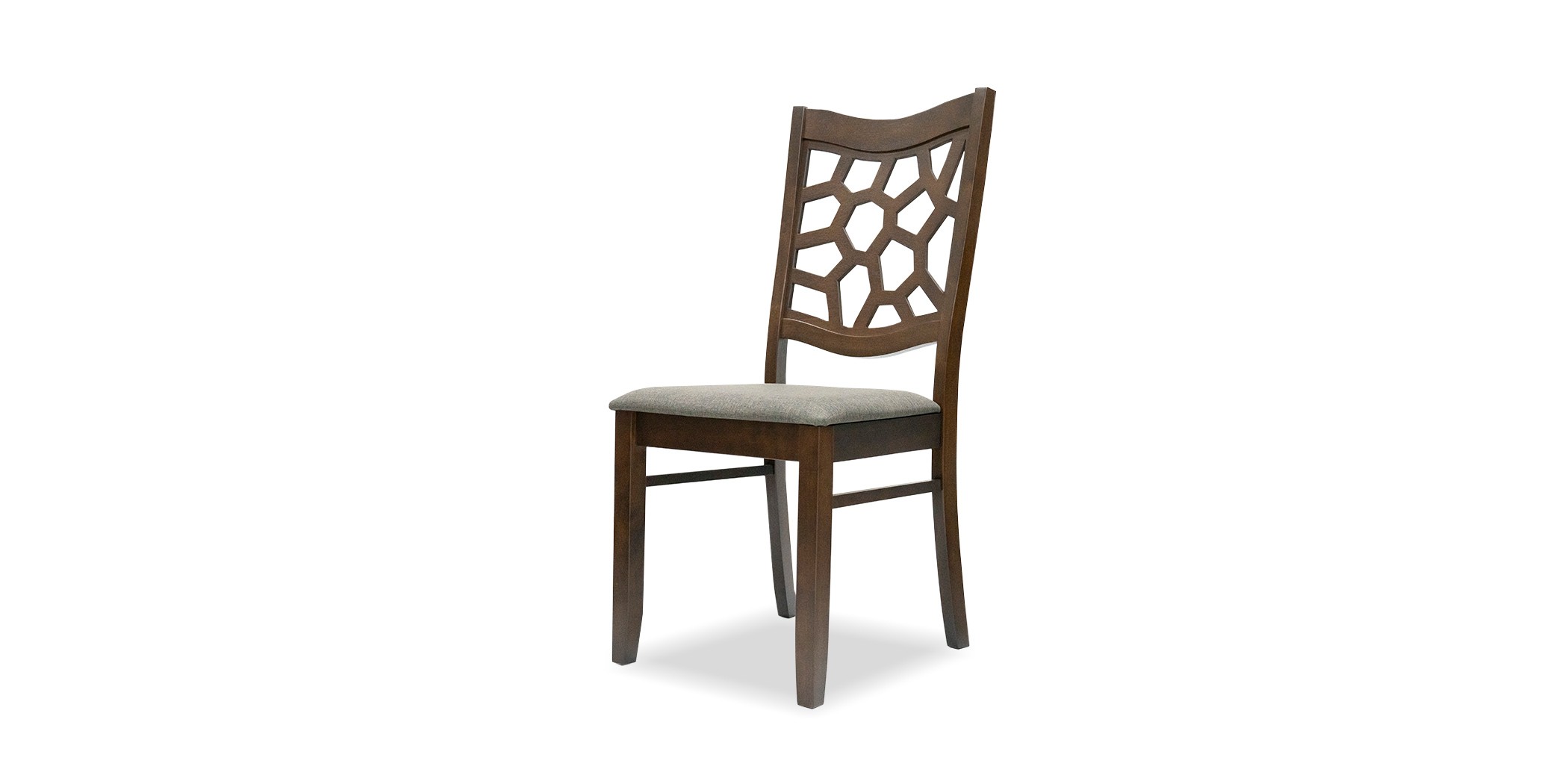 Ranger Table and 6 Chairs Rubberwood Dark Walnut Fabric G-R-Espresso
