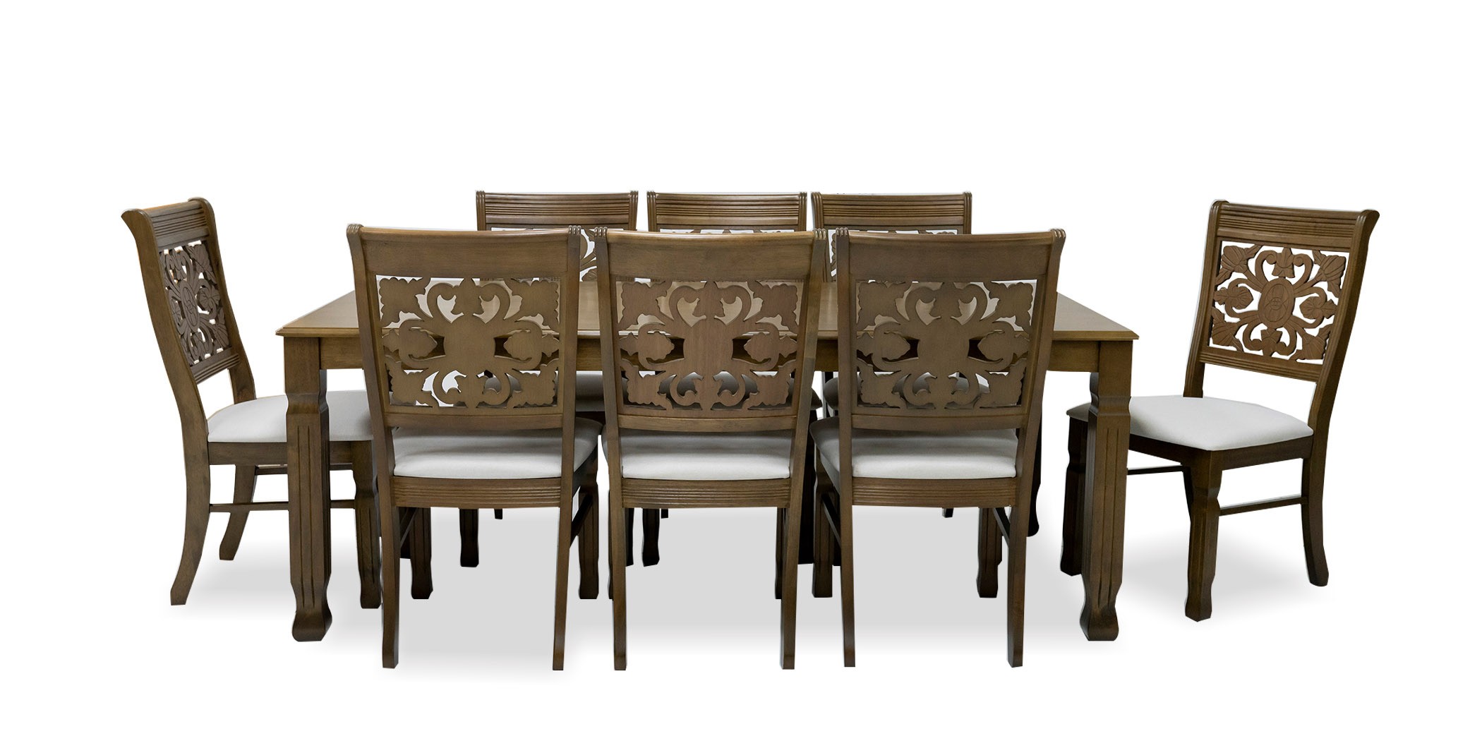 Lexington Table and 8 Chairs Antique Nyatuh Fabric FUR-0595-1