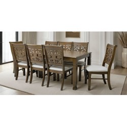Lexington Table and 8 Chairs Antique Nyatuh Fabric FUR-0595-1