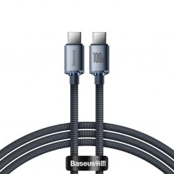 Baseus Crystal Shine Fast Charging 100w 1.2m Black Data Cable Type-C To Type-C Cajy000601