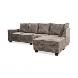 Hunter Reversible Sofa W/Storage Chaise Grey Col