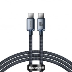 Baseus Crystal Shine Fast Charging 100w 2m Black Data Cable Type-C To Type-C Cajy000701