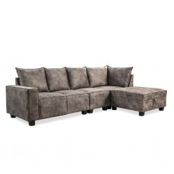 Hunter Reversible Sofa W/Storage Chaise Grey Col
