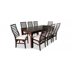 Legenda Table and 8 Chairs Cappuccino Rubberwood