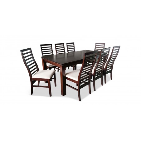 Legenda Table and 8 Chairs Cappuccino Rubberwood