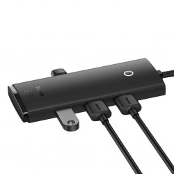 Baseus Lite Series 4-Port USB-A Hub Adapter Black (USB-A To USB 3.0*4) 25cm Wkqx030001