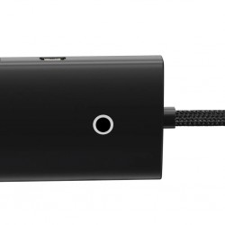 Baseus Lite Series 4-Port USB-A Hub Adapter Black (USB-A To USB 3.0*4) 25cm Wkqx030001
