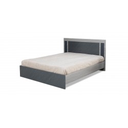 Linea Bed 150x190 cm Stone Grey And Mistrale Grey In MDF / Particle Board