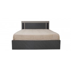 Linea Bed 150x190 cm Stone Grey And Mistrale Grey In MDF / Particle Board