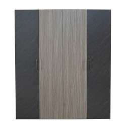 Linea Wardrobe 4 Doors Stone Grey & Mistrale Grey In MDF / Particle Board