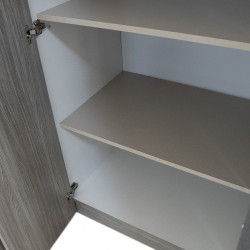 Linea Wardrobe 4 Doors Stone Grey & Mistrale Grey In MDF / Particle Board