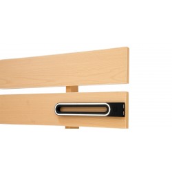 Sunrise Bed 180x200 cm With Led Lights  Light Oak And Coconut White In MDF/Particle Board