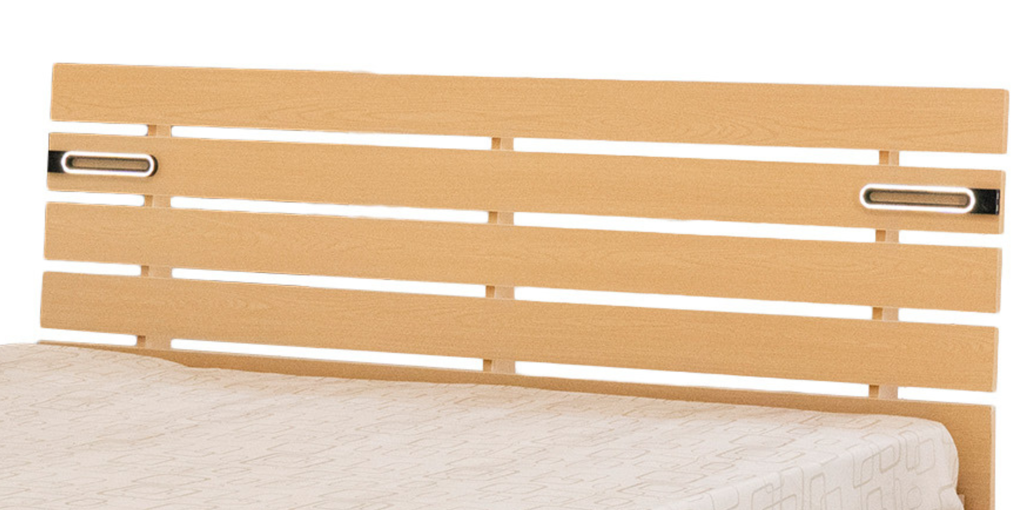 Sunrise Bed 180x200 cm With Led Lights  Light Oak And Coconut White In MDF/Particle Board
