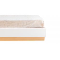 Sunrise Bed 180x200 cm With Led Lights  Light Oak And Coconut White In MDF/Particle Board